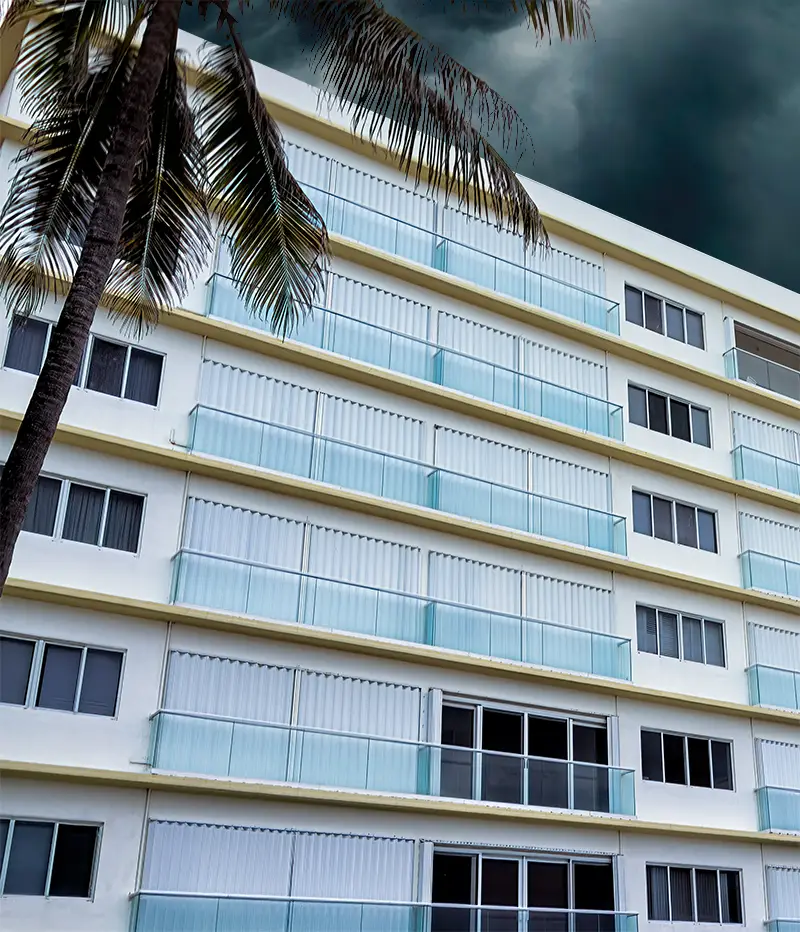 Condo storm damage after hurricane Ian 2022