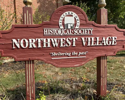 Sign for Northwest Village in Hillard Ohio.