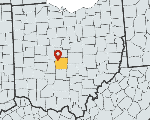 Map location of Hillard Ohio.