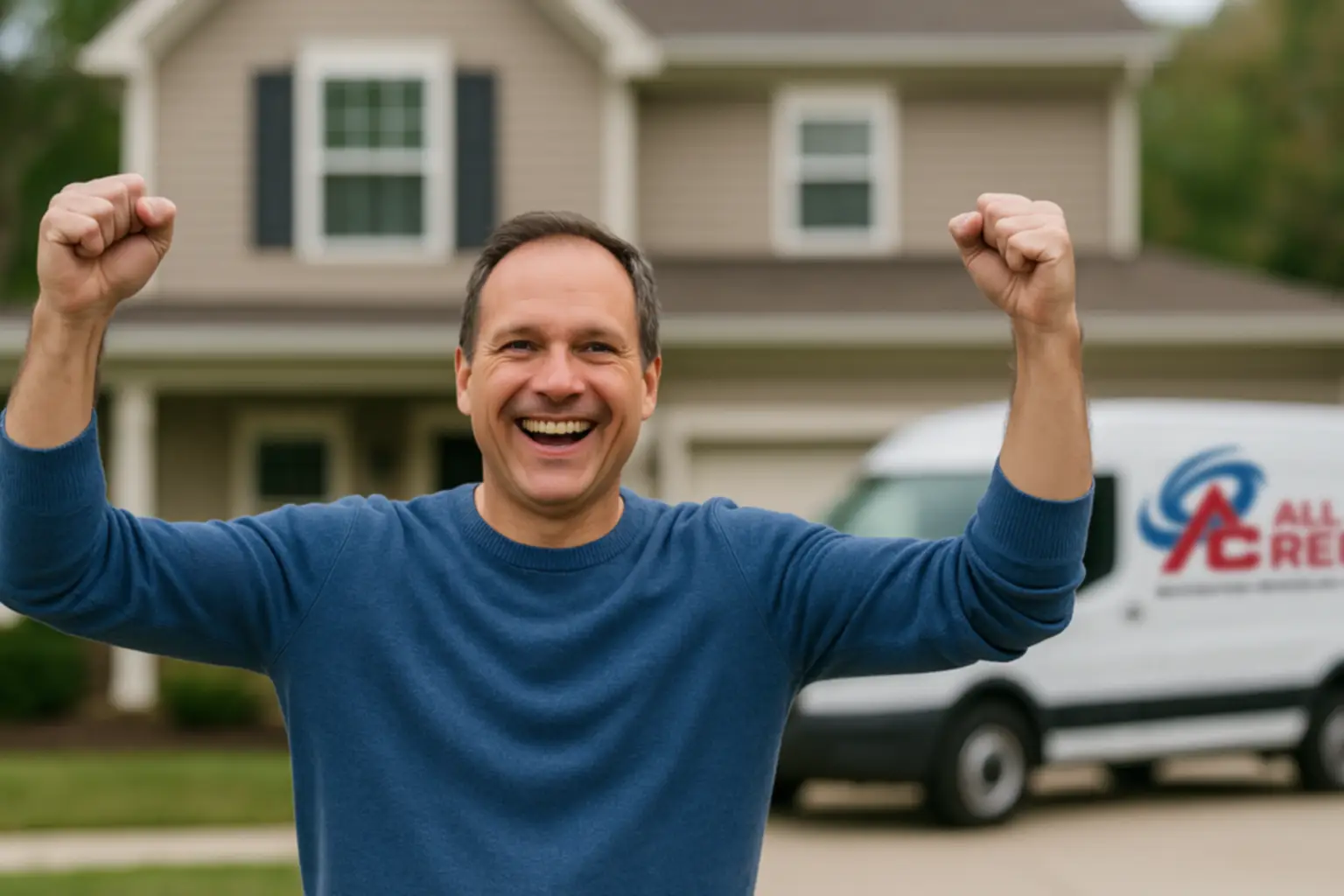 Happy homeowner after successful repairs.
