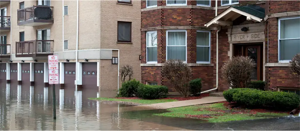 Flooded street in Columbus