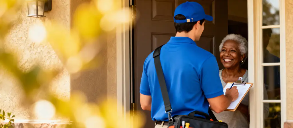 All Claims Repairs Technician making a service call.