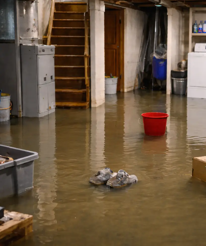 A flooded basement in Ohio.