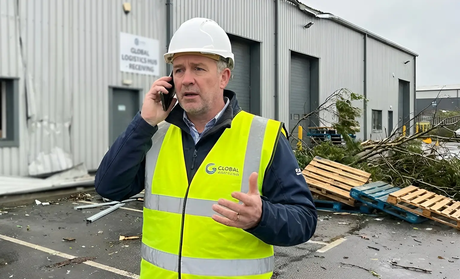 Warehouse storm damage