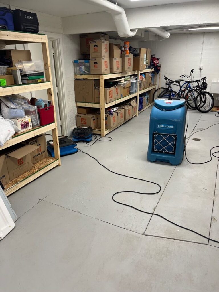 Dehumidifier in a garage
